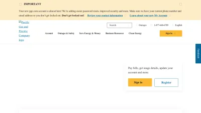 Screenshot of Pge.com