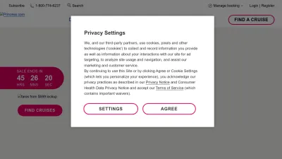 Screenshot preview of princess.com