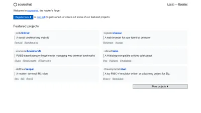 Screenshot of Sr.ht