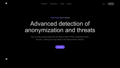 Screenshot preview of spur.us