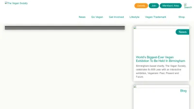 Screenshot of Vegansociety.com