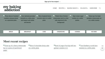 Screenshot preview of mybakingaddiction.com