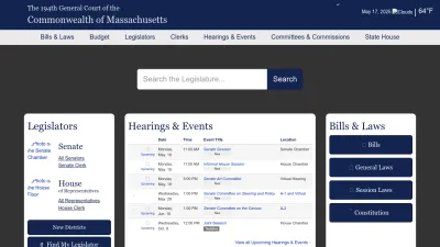 Screenshot of Malegislature.gov