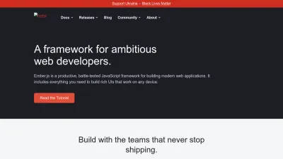 Screenshot of Emberjs.com