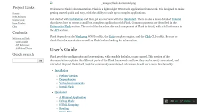 Screenshot preview of flask.palletsprojects.com