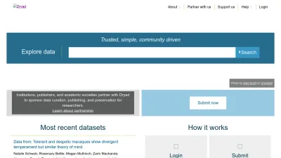 Screenshot of Datadryad.org