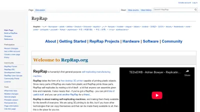 Screenshot of Reprap.org