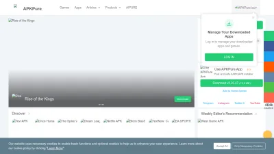 Screenshot preview of apkpure.com