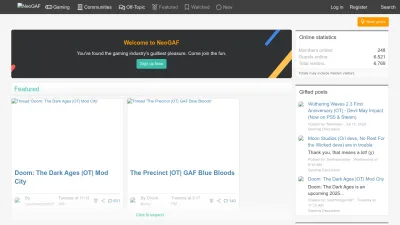 Screenshot of Neogaf.com