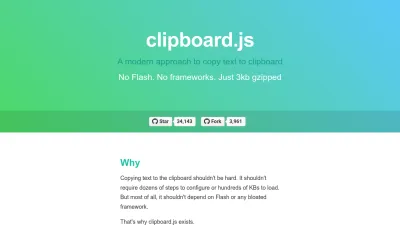 Screenshot of Clipboardjs.com