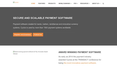 Screenshot preview of cyclos.org