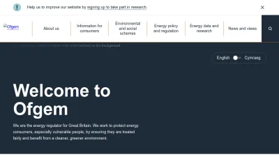 Screenshot of Ofgem.gov.uk