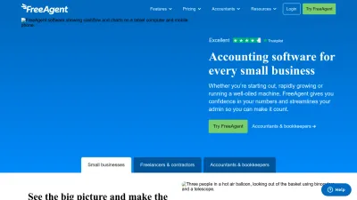 Screenshot of Freeagent.com