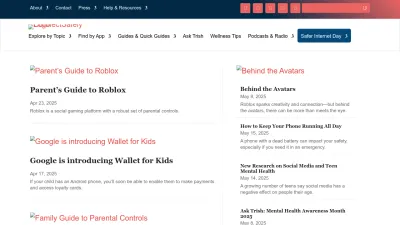 Screenshot of Connectsafely.org