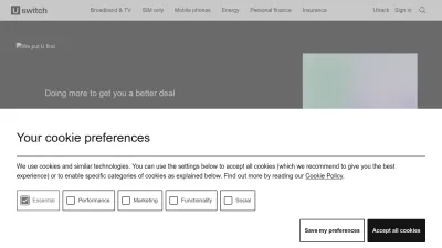 Screenshot of Uswitch.com