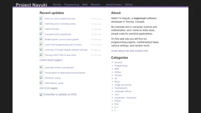 Screenshot of Nayuki.io