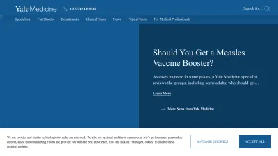 Screenshot preview of yalemedicine.org