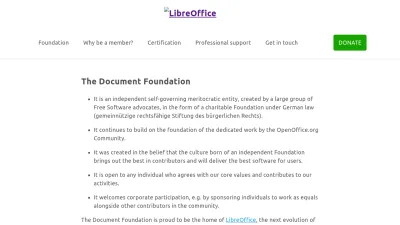 Screenshot of Documentfoundation.org