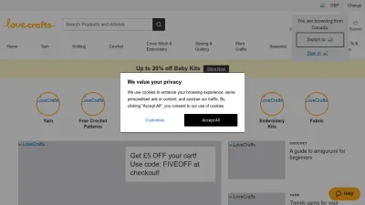Screenshot of Lovecrafts.com