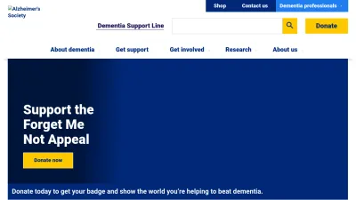 Screenshot of Alzheimers.org.uk