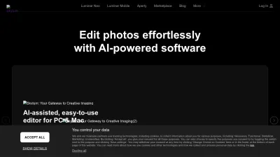 Screenshot of Skylum.com