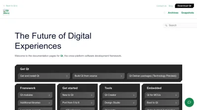 Screenshot of Doc.qt.io