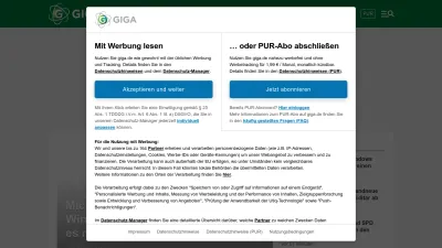 Screenshot preview of giga.de