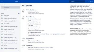 Screenshot of Cwiki.apache.org