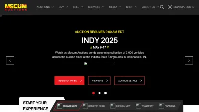Screenshot of Mecum.com