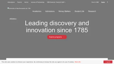 Screenshot of Unb.ca