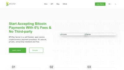 Screenshot of Btcpayserver.org