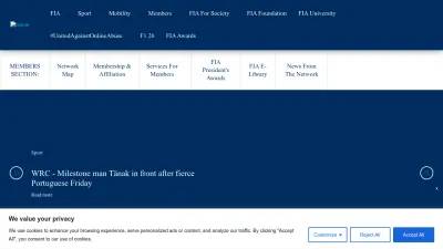 Screenshot of Fia.com