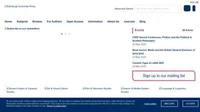 Screenshot preview of edinburghuniversitypress.com