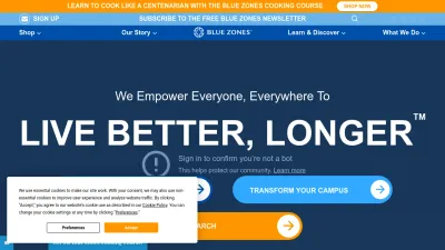 Screenshot of Bluezones.com