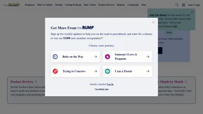 Screenshot preview of thebump.com