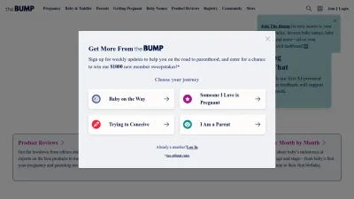 Screenshot of Thebump.com