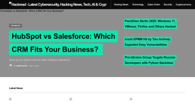 Screenshot of Hackread.com