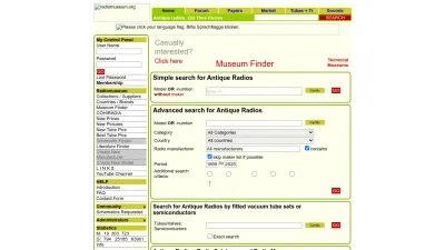 Screenshot of Radiomuseum.org