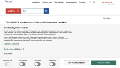 Screenshot of Tampere.fi