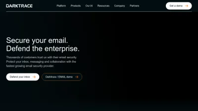 Screenshot of Darktrace.com