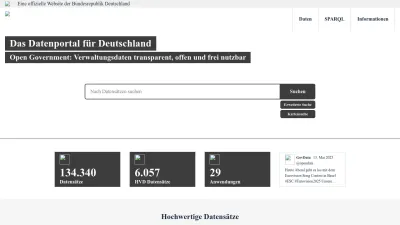 Screenshot of Govdata.de
