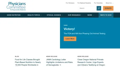 Screenshot of Pcrm.org