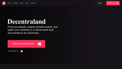Screenshot of Decentraland.org
