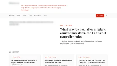 Screenshot of Cyberlaw.stanford.edu