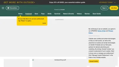 Screenshot of Backpacker.com