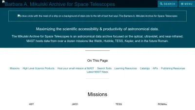 Screenshot of Archive.stsci.edu