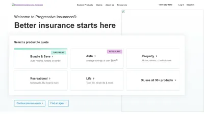 Screenshot of Progressive.com