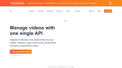 Screenshot of Api.video