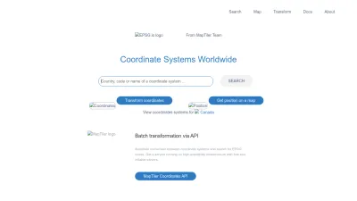 Screenshot of Epsg.io