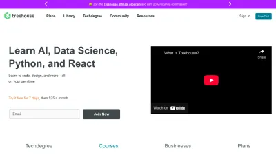 Screenshot of Teamtreehouse.com